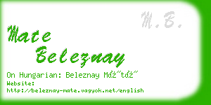 mate beleznay business card